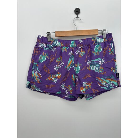 Patagonia Womens Barely Baggies Shorts Size Large Purple Nylon Beach Lightweight - Picture 1 of 6